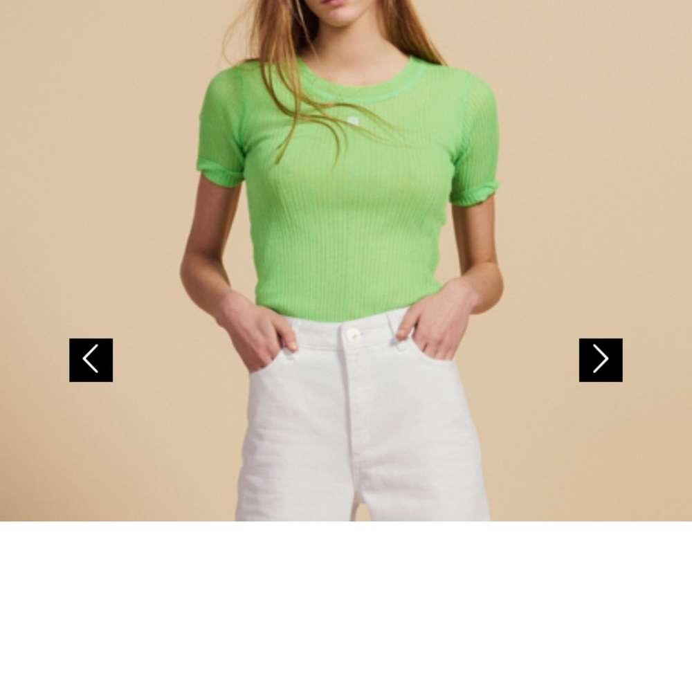 ribbed knit short sleeve slightly sheer Never worn